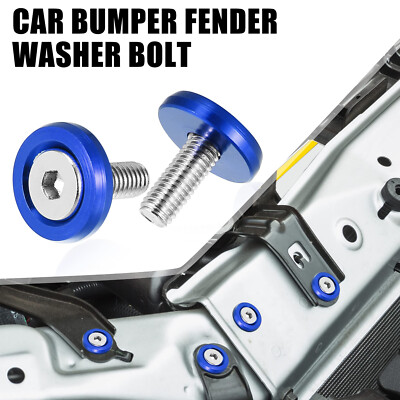 40 X JDM Billet Aluminum Fender Bumper Washer Bolt Engine Bay Dress Up Kit Black - Foto 5