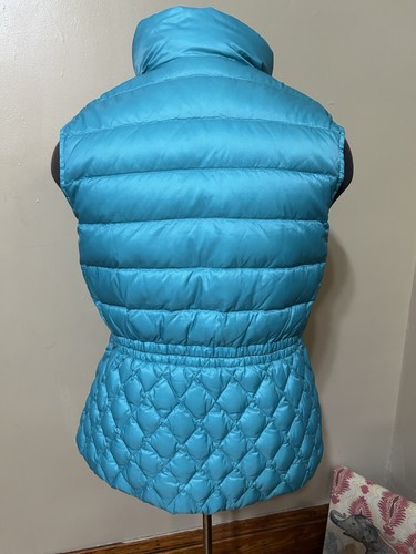 Talbots Women Teal Full Zipper Quilted Down Insulated Puffer Vest Size Medium - Picture 4 of 8