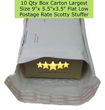 10 Qty Box Carton Largest Size 9 x5.5 x3.5 Flat Low Postage Rate Scotty Stuffer