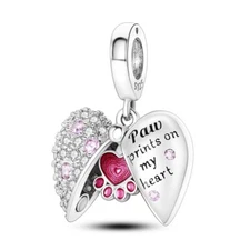 MULA Fashion Silver Plated Charm Pink AAA CZ Heart Claw Seal For Women Bracelet