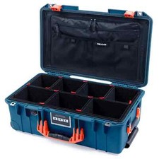 Pelican 1535 Indigo and Orange Cases w/ TrekPak Kit  Combo Lid Pouch