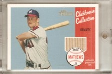 2003 TOPPS HERITAGE EDDIE MATHEWS CLUBHOUSE COLLECTION RELIC BASEBALL CARD