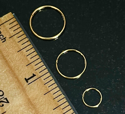 1pc Solid 14kt Gold Hinged Segment Ring Septum Nose Ring Helix