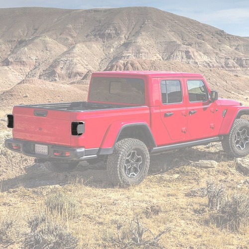 Rear Side Tail LED Light Decor Cover Trim For Jeep JT Gladiator 20+ Smoked Black - Picture 3 of 8