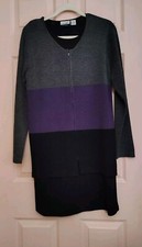 Fashion Bug Purple / Gray MP Acrylic - Wool Long Sleeve Dress