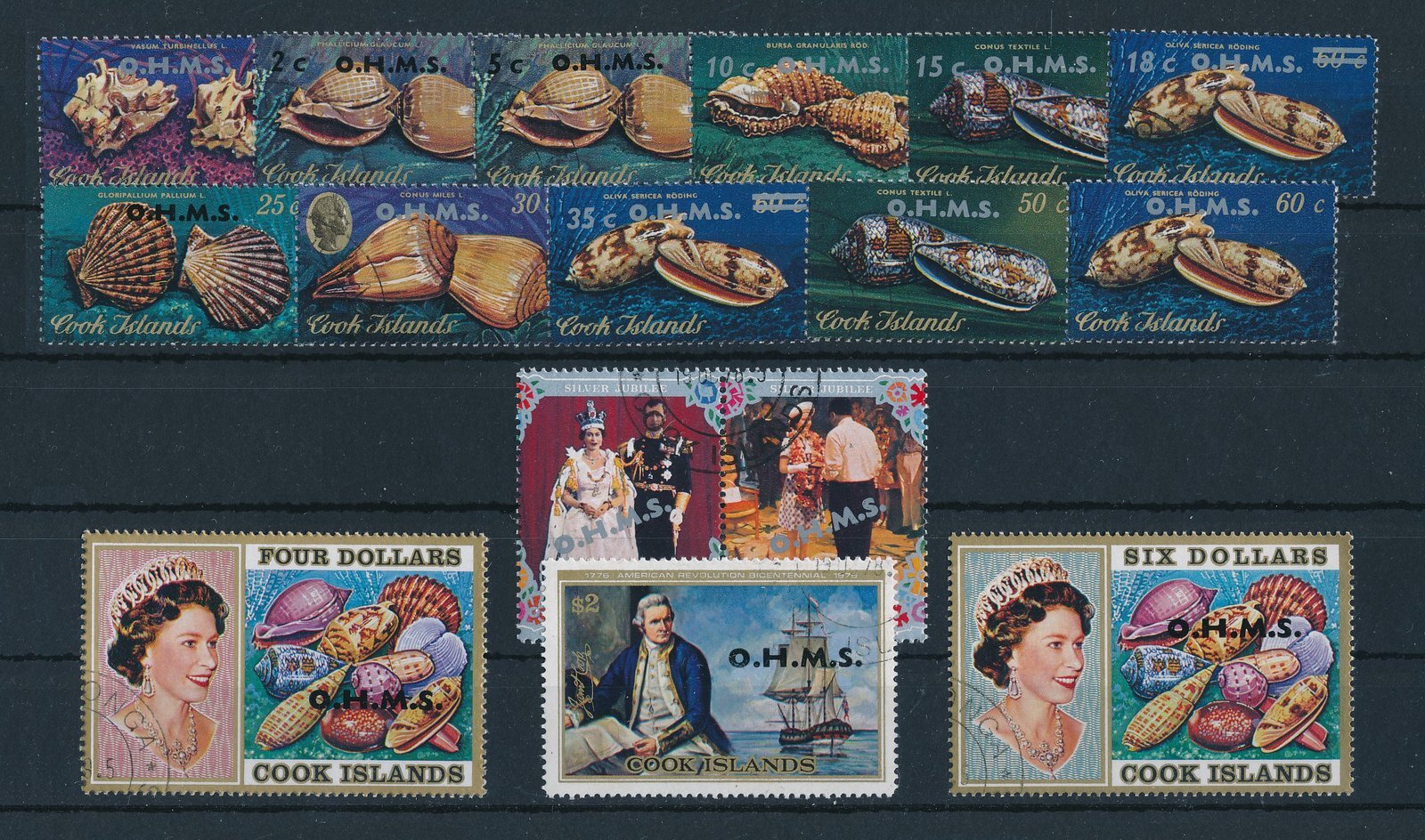 [114397] Cook Islands 1978-1979 Marine life sea shells official OHMS ...