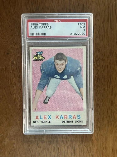 1959 Topps #103 Alex Karras RC PSA 7 HOF Detroit Lions 2637