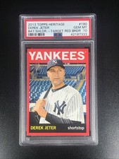 2013 Topps Heritage DEREK JETER Target Red Border SSP #190 PSA 10 RARE LOW POP 3
