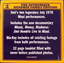 JIMI HENDRIX Live In Maui *SEALED* 2CD /Blu-Ray w/ Hype Sticker