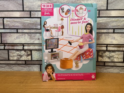 Barbie Storyteller Dinner & Movie Fun TV Set, Popcorn, Stand, Daily QuikShip - Picture 2 of 2