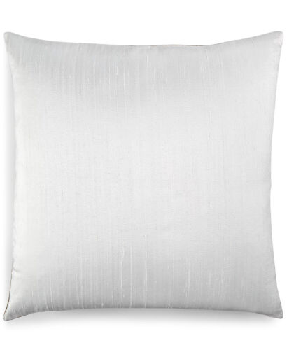 Jetrich Canada Dupioni Reversible Silk Linen 20" Decorative Pillow - White / Tan - Picture 1 of 1