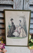 ANCIEN CADRE LITHO JOURNAL DES DEMOISELLES MODE 1900