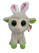 Ty Beanie Boos Sheep Lamb Bunny Plush Stuffed Animal White Large Eyes 9In Soft