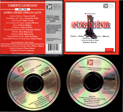 CD GIORDANO ANDREA CHENIER  OPERA IN 4 ACTS MUSICAL HERITAGE SOCIETY MHS 525842F