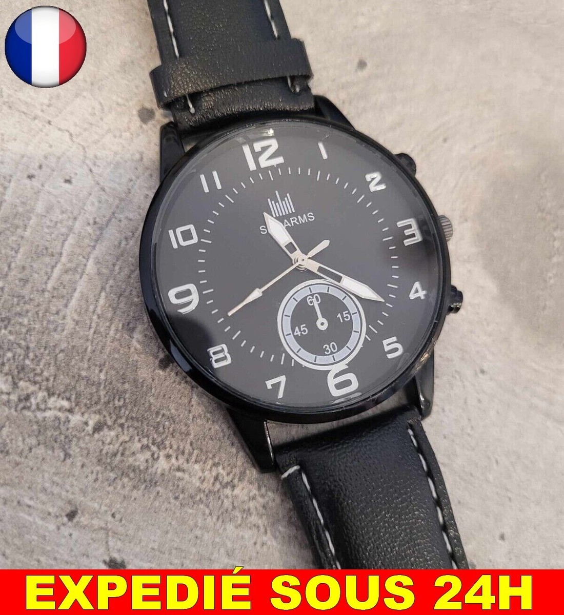 ✓ SHAARMS Men's Luxury Casual Black Fashion Waterproof Jewelry