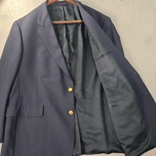 HART SCHAFFNER  MARX Blazer Mens 48R Navy Blue Wool Gold Button Classiccore