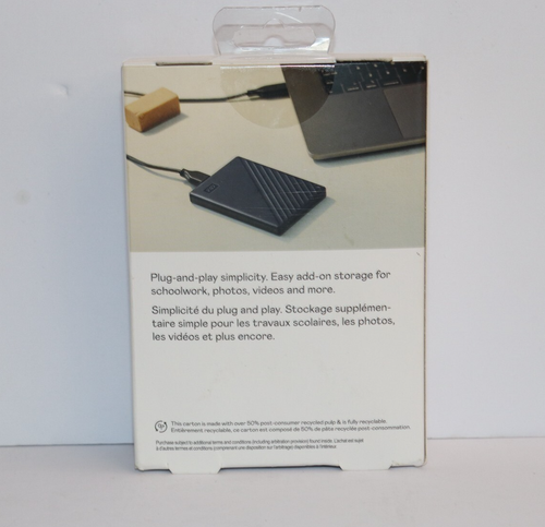 Western Digital WD Portable WD DRIVE 2TB USB 3.2 HDD WDBB7B0020BBL-WEWM - Afbeelding 2 van 6