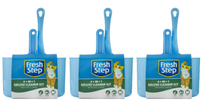 Fresh Step 4 IN 1 Deluxe Katzenstreu Cleanup 3 Sets Set Scooper Caddy Besen Neu
