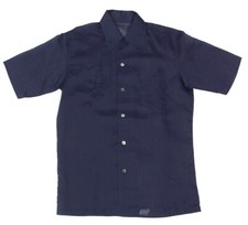 Vintage Embroidered Japanese Western Mens Shirt Short Sleeve Blue size M - 201