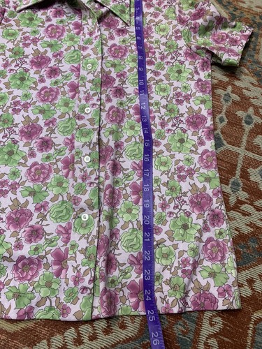 Vintage Shirt Perma Prest 70s Wildflower Medium - Picture 9 of 9