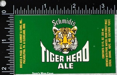 Schmidt's Tiger Head Ale Beer Label 
