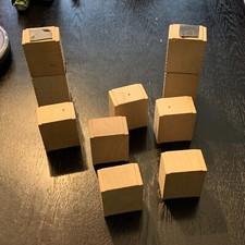 6 Piece Wood Train Track Risers Lifts Brio Thomas Compatible Lot 2 Double Stacks