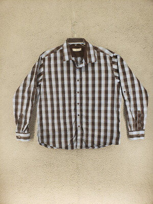 Modern Equilibrio Shirt Mens 2X Blue Long Sleeve Button Up Shirt