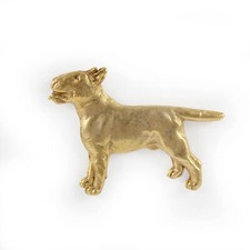 Bull Terrier, Bull Terrier I - Gold Plated Brooch, Elegant Dog Jewelry, Unique