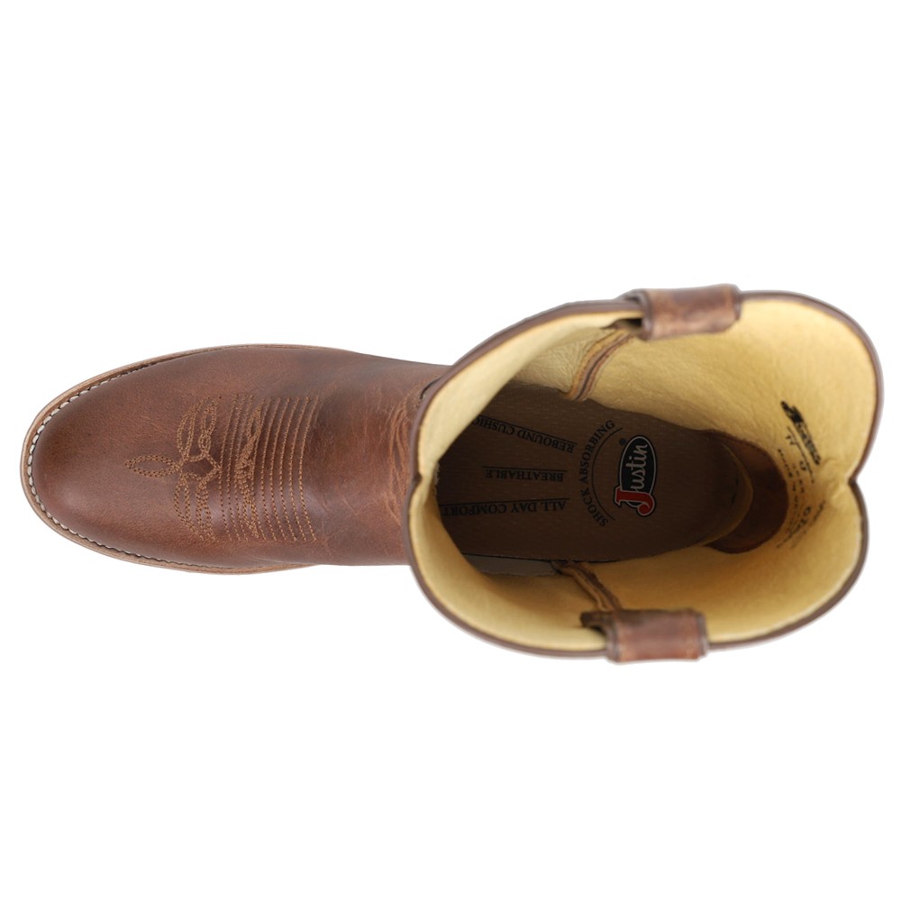 Justin Boots Clanton Round Toe Cowboy Mens Brown Casual  display picture 3