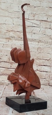 Handcrafted Bronze Guitar Sculpture Dali-Inspired Modern Surreal Artwork Decor