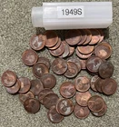 ROLL (50) 1949 S LINCOLN WHEAT CENT UNCIRCULATED Some Toned  Some Corroded