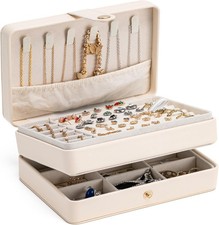Jewelry Organizer Box 2-Layer Jewelry Storage Case Portable Travel
