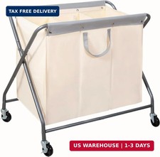 STORAGE MANIAC 160L Collapsible Laundry Hamper with Wheels, Rolling Laundry Bask