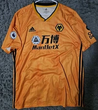 Wolves 2019 2020 Home Shirt Football Jersey Adidas #37 ADAMA Size XL