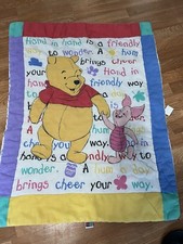 Winnie the Pooh Comforter Blanket Vintage 1997 Double Sided Crib Blanket