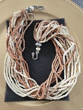 Vintage Multi Strand Naszyjnik z koralików - Naszyjnik plemienny / Boho Statement