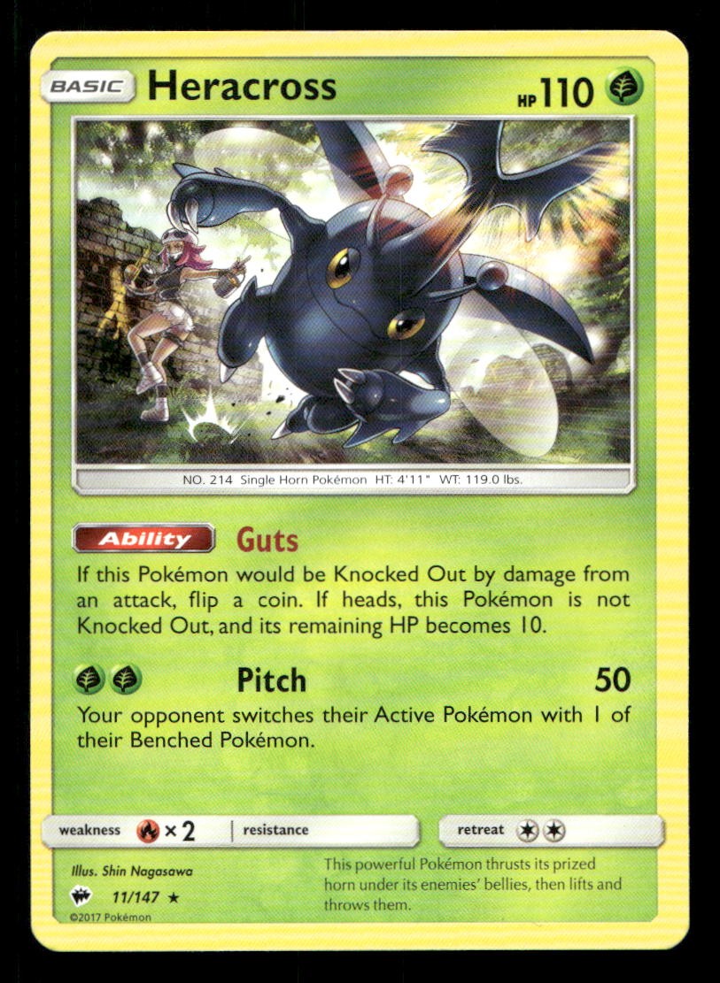 Heracross 11/147 Burning Shadows NM/M Pokemon