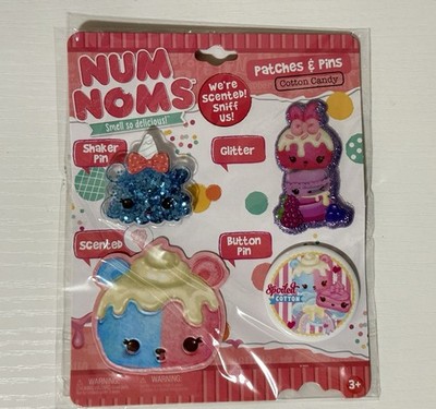 Num Noms Scented Patches/Pins Cotton Candy Set Smell So Delicious