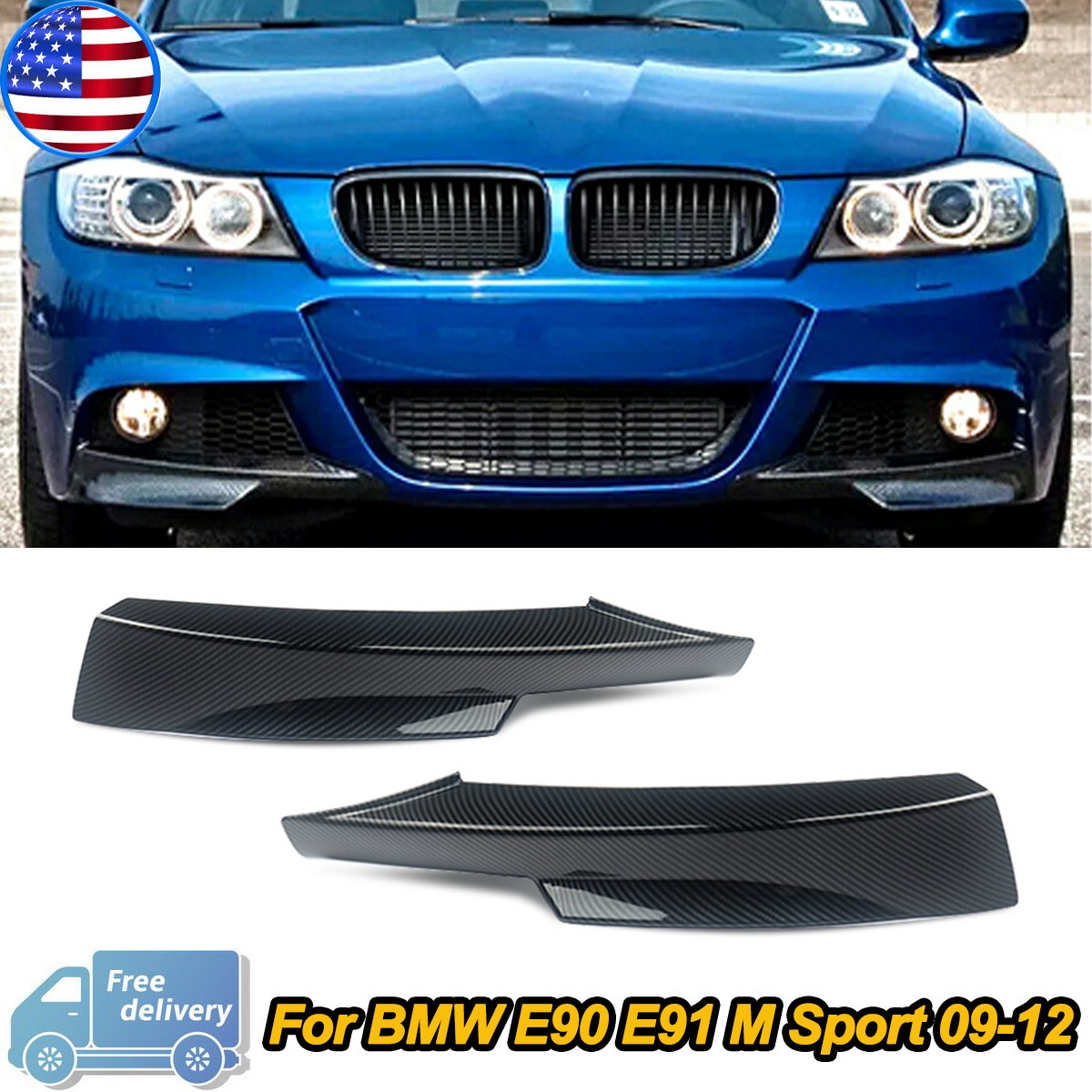 For BMW E90 328i 335i LCI M Sport 2009-2013 Front Splitter Lip
