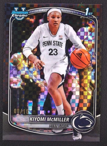 Kiyomi McMiller 2025-26 Topps Bowman Chrome /10 Black X-Fractor Refractor 1st