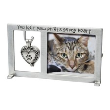 Cathedral Art Paw Prints on My Heart Pet Memorial Picture Frame, 2.25-inch by...