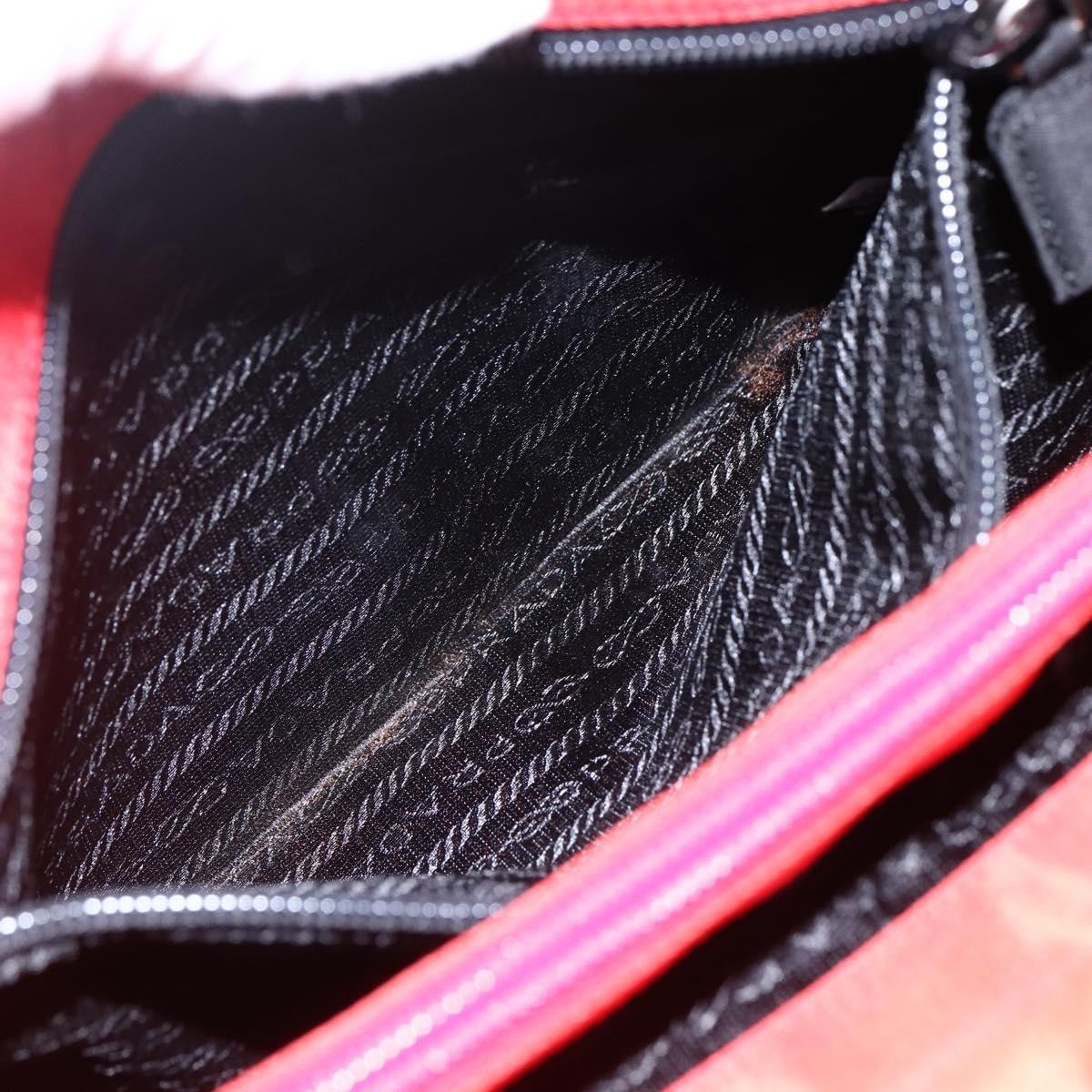 PRADA Hand Bag Nylon Red Silver Auth 169377 thumbnail 20