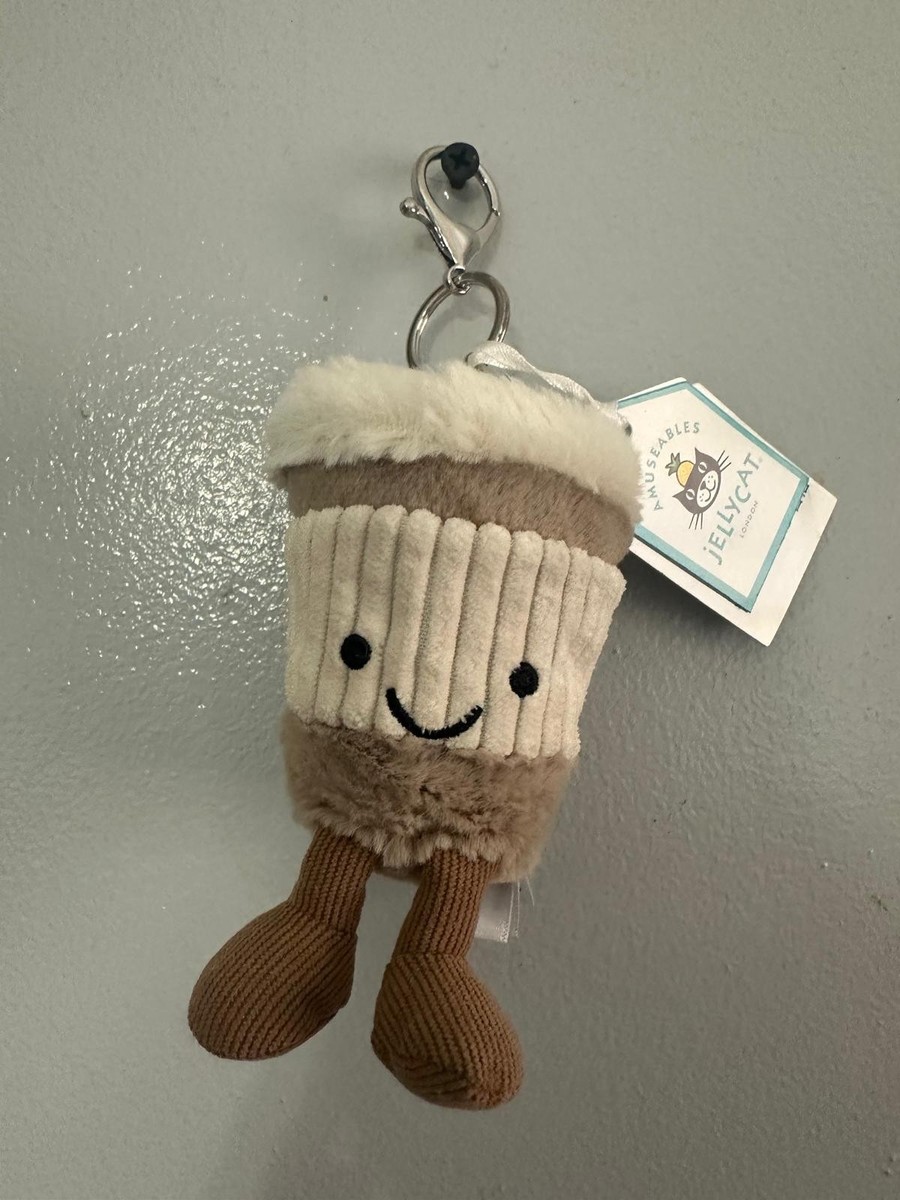 Jellycat Amuseables Coffee Cup Plush Keyring Soft Toy Bag Charm