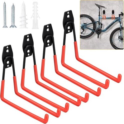 Fippy 4 Stück Wandhaken Garage Schwerlast Garagenhaken Wandhaken Gummiert orange