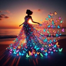 Beach Diamond Painting Kits for Beginners, Butterfly Diamond Art Kits for Adults