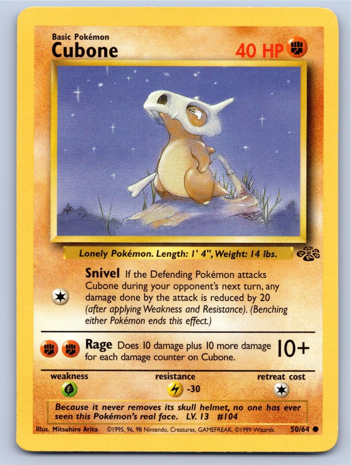 1999 POKEMON JUNGLE CUBONE 50/64 UNLIMITED C NM A97161 FREE S&H