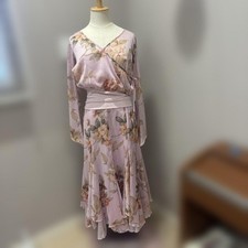 Chacott Royal Dance Japan Pink Floral Ballgown Set for Ballroom Dance M