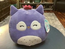 NEW! SQUISHMALLOWS 11 Inch Original “Fania The Owl with Pink Crown”