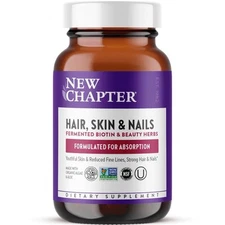 New Chapter Hair Skin & Nails Fermented Biotin & Beauty - 30 Caps Exp 08/2026!