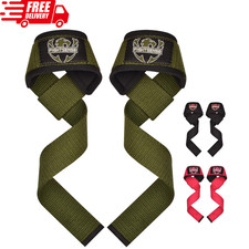 Lifting Wrist Straps Wrap Weightlifting Gym Padded Powerlifting Deadlifting Pull